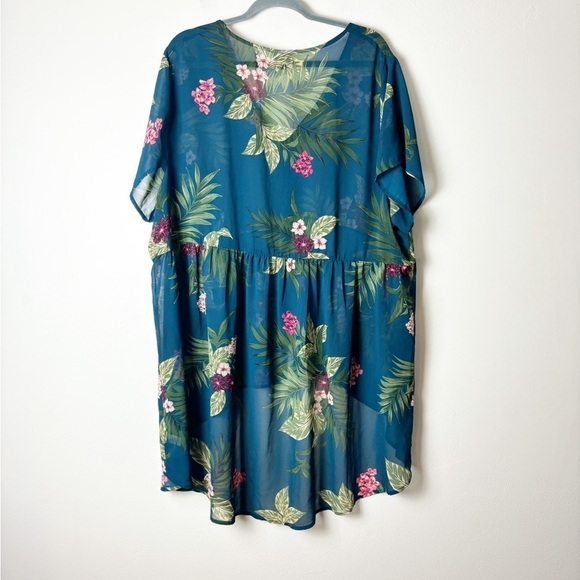 TORRID • Women’s Babydoll Chiffon Button Front Tunic Top Floral Print Size 4X - Picture 4 of 7